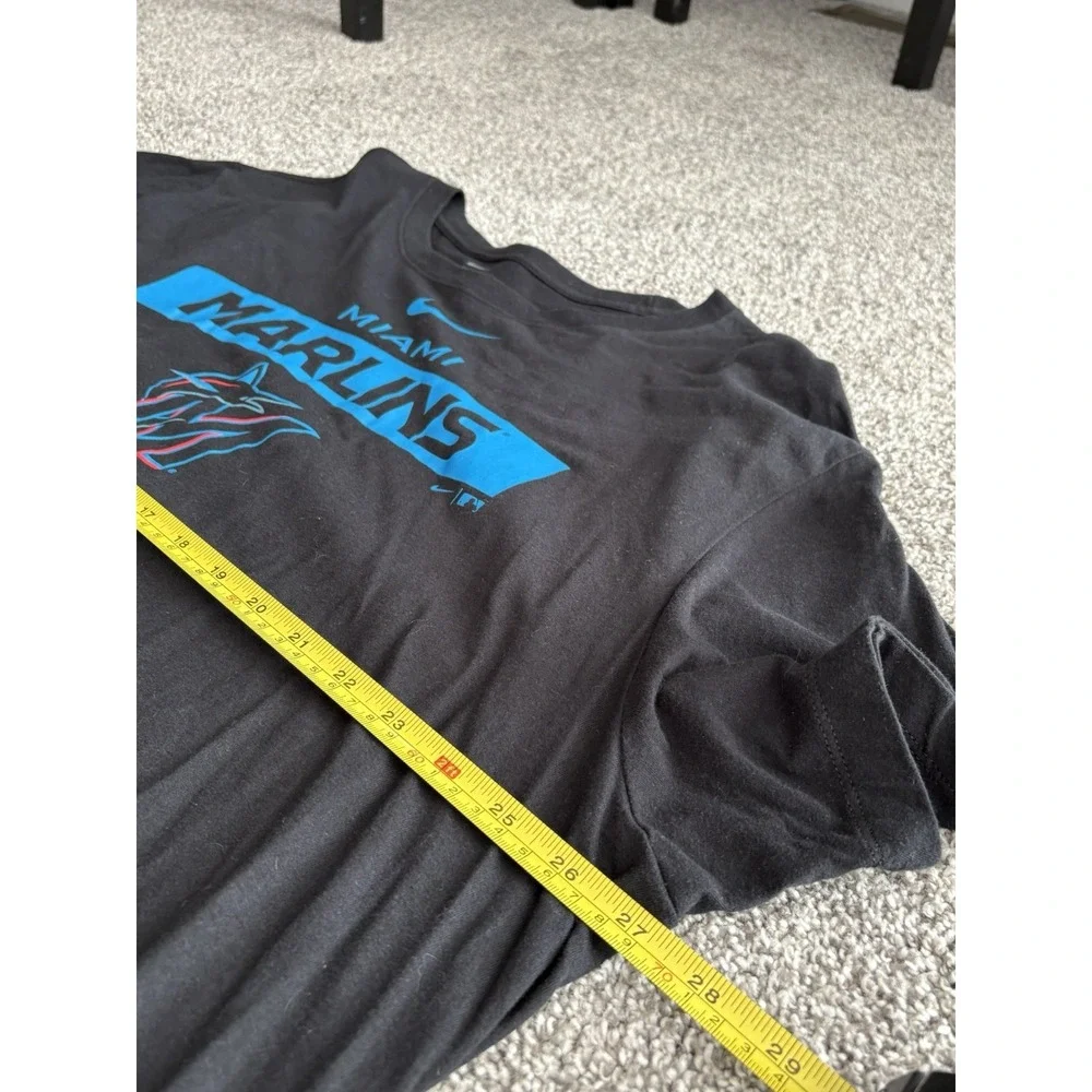 Miami Marlins Shirt Mens 3XL‎ Black 100% Cotton Nike Tee MLB Baseball Logo